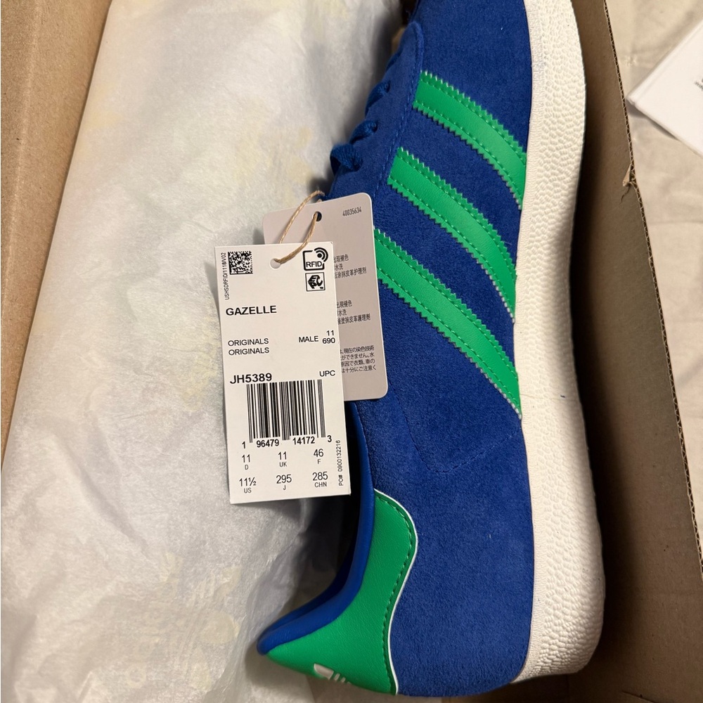 Adidas Gazelle‎ Blue and Green Sneakers